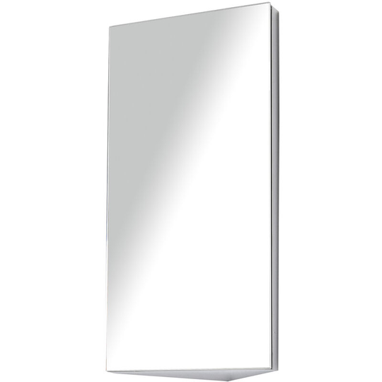 Bathroom Corner Wall Mirror Storage Cabinet Cupboard Stainless Steel - Silver - Homcom