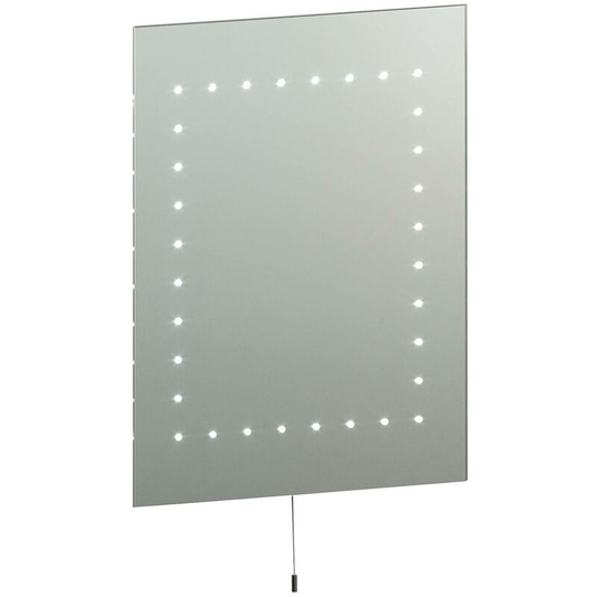 Led bathroom mirror Mareh Glass, silver steel, mirror glass 50 Cm
