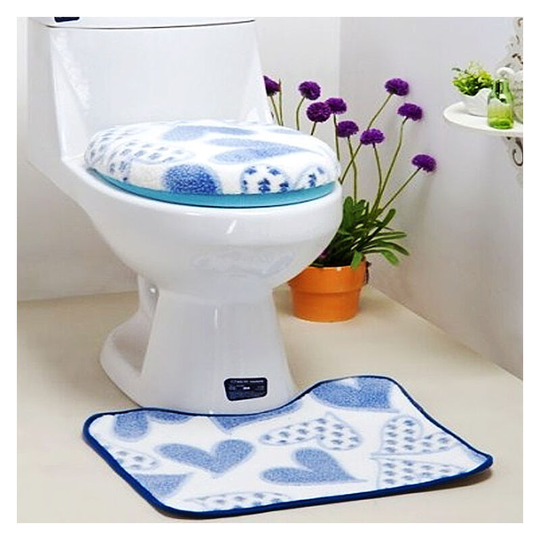 Toilet seat and flush covers (blue),Toilet seat toilet cushion toilet cover toilet seat ring o three-piece toilet cushion