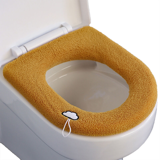 Thicken Toilet Seat Cover Cushion Pads Bathroom Toilet Cushion Toilet Seat Pad Warmer Cushion Soft Bathroom Washable Toilet Cushion,Yellow - Yellow