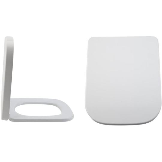 Longton - Modern White Toilet wc Quick Release Soft Close Seat - 350mm x 410mm - Milano