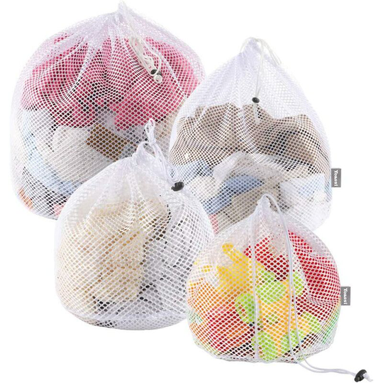 4Laundry Bags Set of 4 Laundry Net,Rope Mesh Laundry Bag for Laundry,Durable Machine Bag for Blouse, Underwear, Bra and Lingerie
