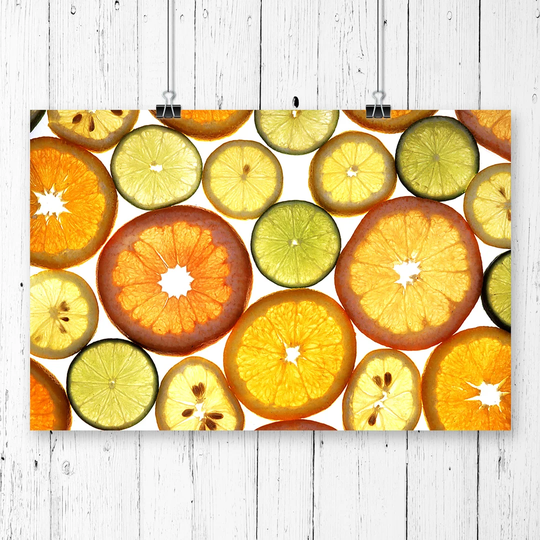 'Sliced Citrus Fruit Art' Photographic Print