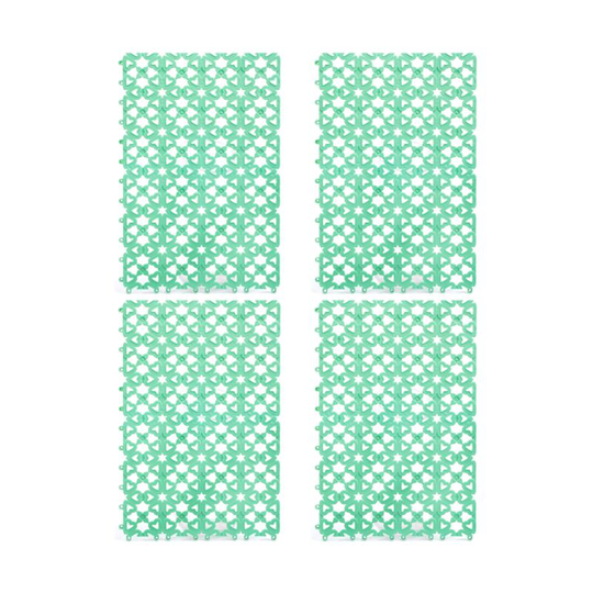 4pcs Rabbit Cage Mat For Feet Water Leakage Design Plastic Hollow Pad For Rabbit Green