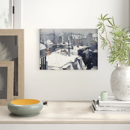 'Rooftops in the Snow' by Gustave Caillebotte Painting Print
