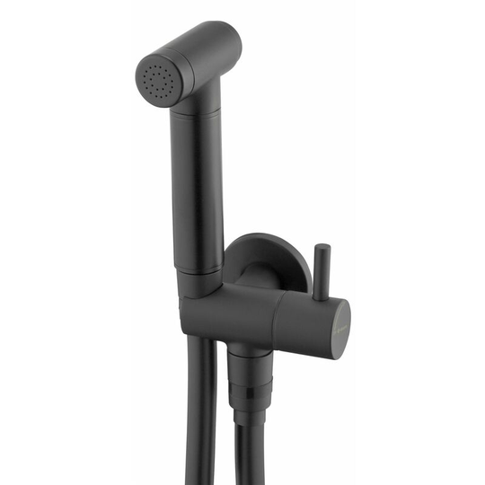 Deante - Black Finished Brass Bidet Tap Expendable Handle 1.5m Hose Angled Connection