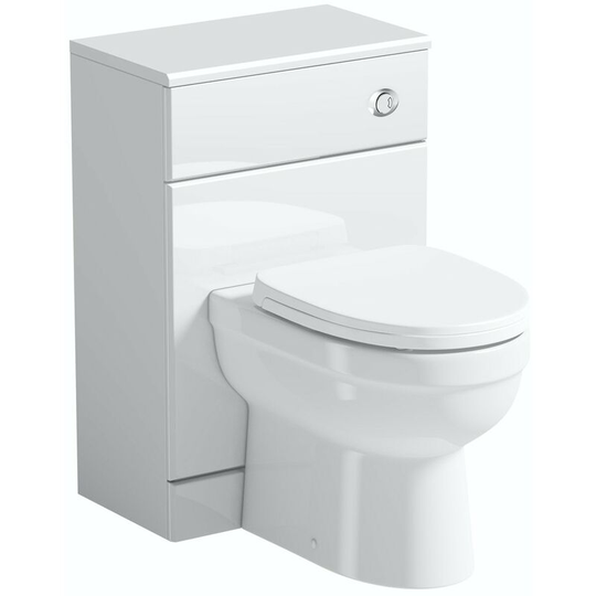Eden white slimline back to wall unit and toilet with soft close seat - White - Orchard