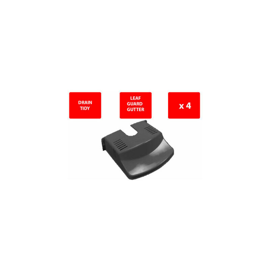 4 X Drain Cover - Plastic - Drain Tidy - Leaves - Black - Guard Gutter - Strong