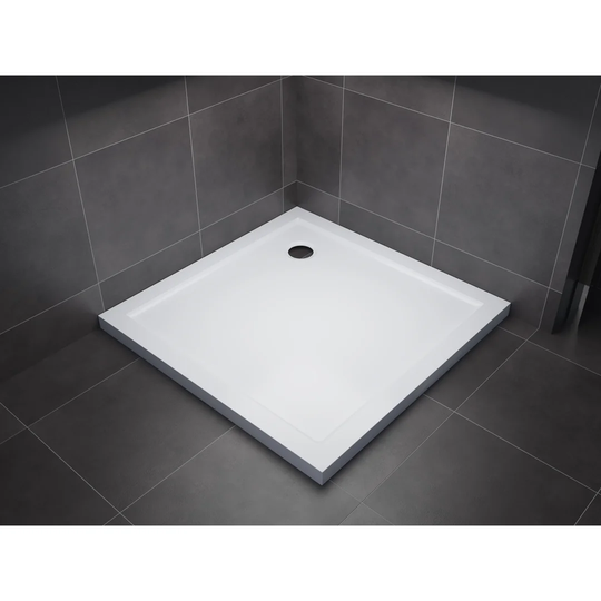 Shower Tray Burien Acrylic "Stone" White 90 X 90 X 4 Cm Square