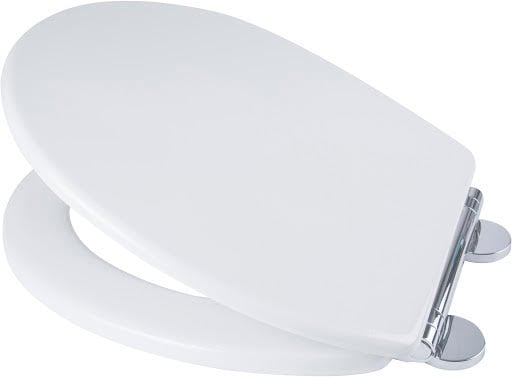 Croydex Lugano Flexi-Fix Soft Close Quick Release Round White Treated Wood Toilet Seat - WL601022H
