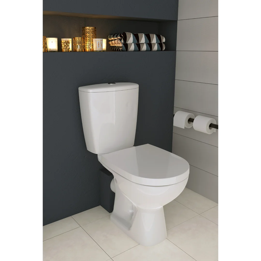 Arteco Close Coupled Toilet with Button Flush and Soft Close Seat