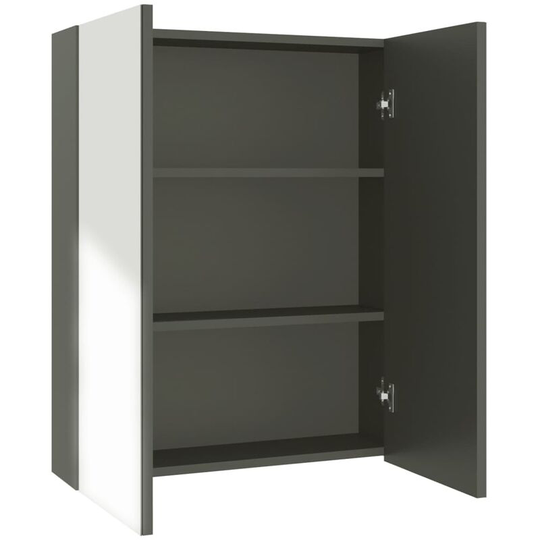 Vidaxl - Bathroom Mirror Cabinet 60x15x75 cm mdf Grey Grey