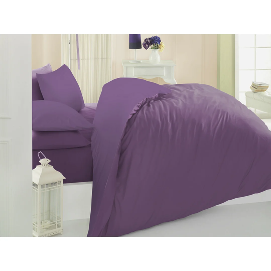 Frias Purple 100% Cotton Duvet Cover Set