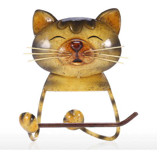 Cat Paper Towel Holder Vintage Cast Iron Dog Toilet Paper Holder Stand Towel Holder Standing for Bathroom