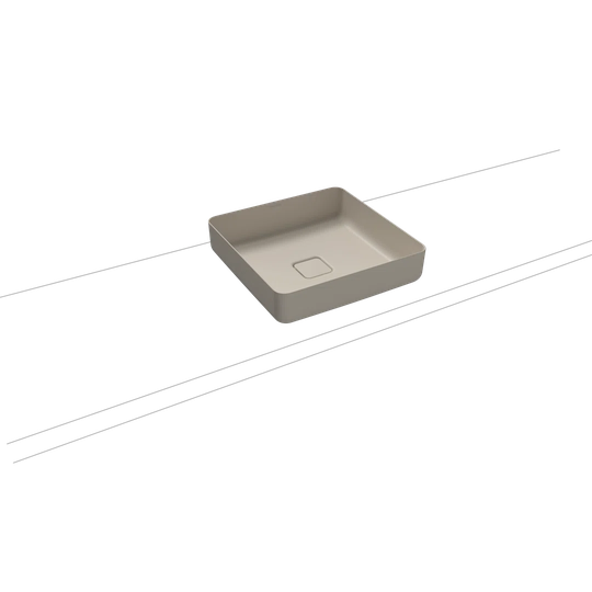 Miena Warm Grey Steel Enamel Square Bathroom Sink