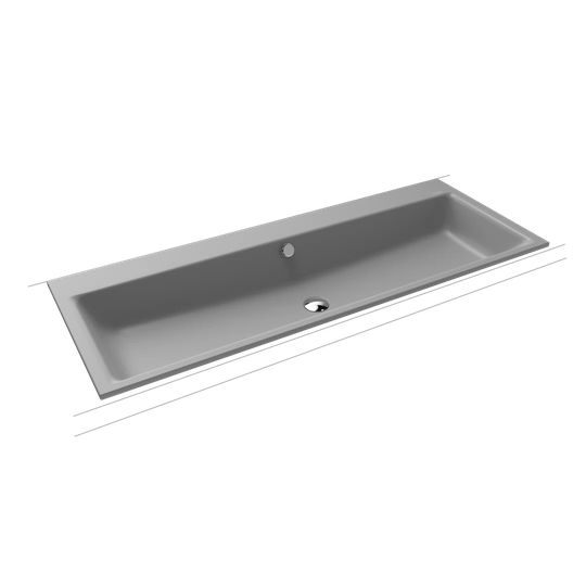 Puro Grey Steel Enamel Rectangular Bathroom Sink