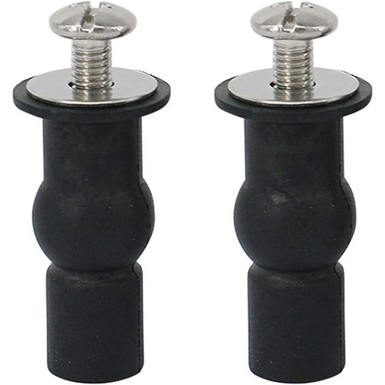 2pcs Toilet Seat Hinge Fixings, Toilet Lid Fixing Screws, Toilet Seat Hinge, For Toilet Seats, Generic Toilet Seats (Black)