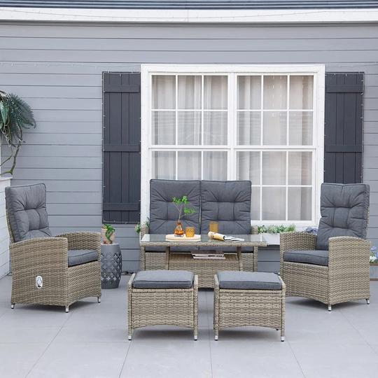Adonya 6 Seater Lounge Dining with Cushions