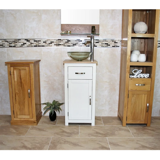 Damarion Solid Oak 40mm Free-Standing Vanity Unit
