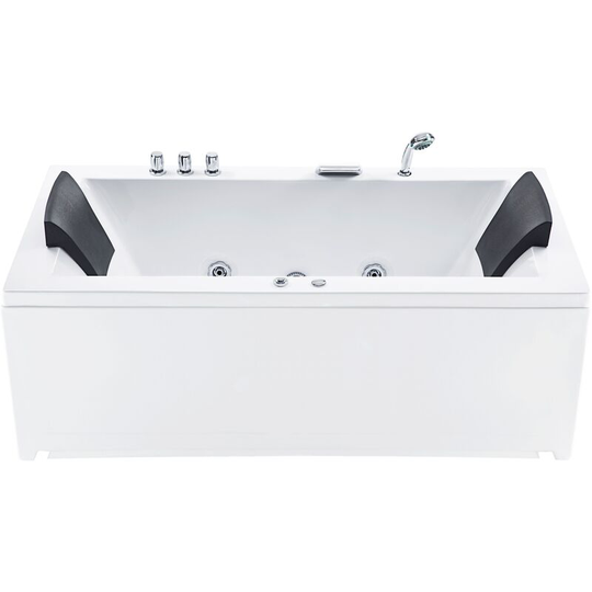 Beliani - Right Hand Straight Bath Tub Acrylic Whirlpool Massage led Lights White Varadero - White