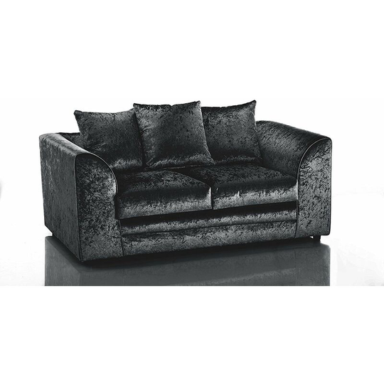 Bella 2 Seater Crushed Velvet Sofa - Black