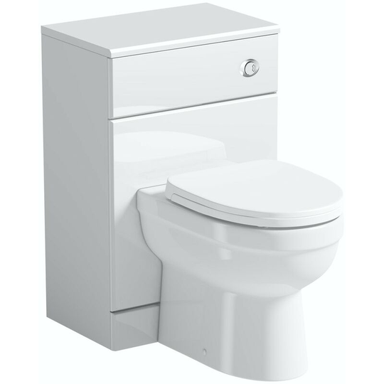 Eden white back to wall unit and toilet with soft close seat - White - Orchard