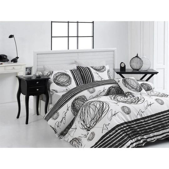 Pinard Black/ White 100% Cotton Duvet Cover Set