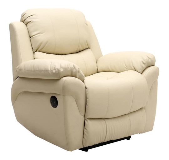 Madison cream automatic leather recliner chair
