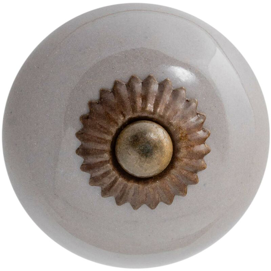 Round Ceramic Cabinet Knob - Grey - Nicola Spring