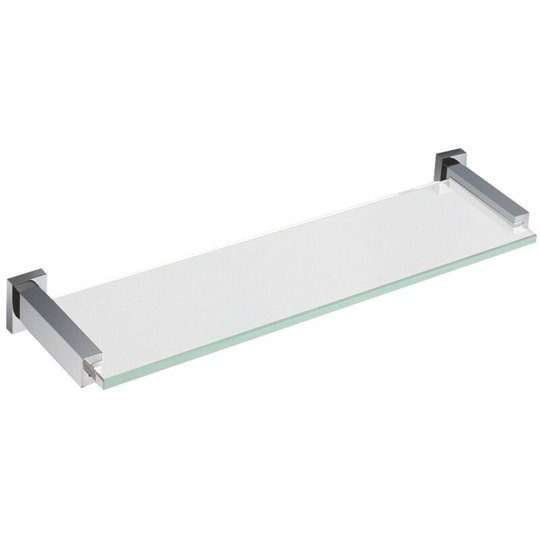 Virgo Polished Chrome and Glass Wall Mounted Vanity Shelf - Chrome