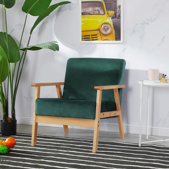 Sofa Chair Living Room Armchair With Solid Wood Armrest And Feet