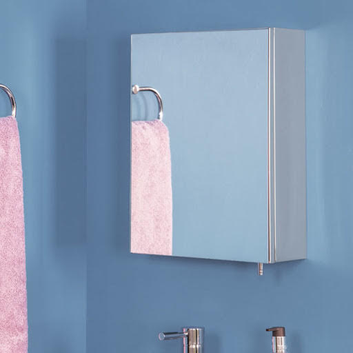 Croydex Avon Single Door Stainless Steel Mirror Cabinet 400 x 300mm - WC856005
