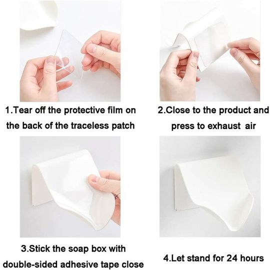 Soap Dish for Kitchen Bathroom Shower, Soap Box Soap Dish Self-Draining Soap Holder Plastic Wall Mounted (Yellow*2)