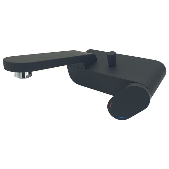 Bisk - Black Bathroom BAth Mixer Modern Shaped Wall Mounted Faucet Single Lever Tap