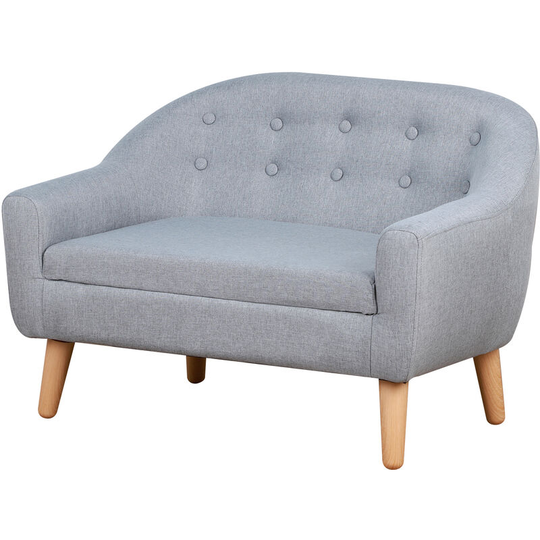Kids Mini Sofa Children Armchair Seating Bedroom Playroom Furniture Grey - Grey - Homcom