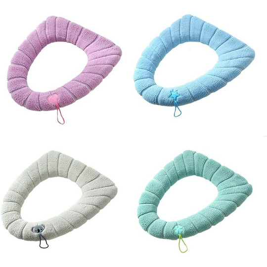 Toilet Seats,BR-Vie Bathroom Toilet Pad 4 Pieces Toilet Seat Cover Washable Toilet Seat Cover with Hanging Buckle,Universal Toilet Protection Pad 30CM