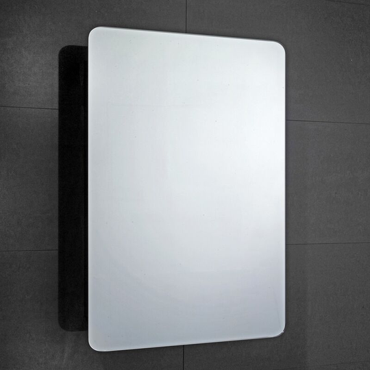 Scholes 1-Door Mirrored Bathroom Cabinet 500mm Wide - Stainless Steel - Verona