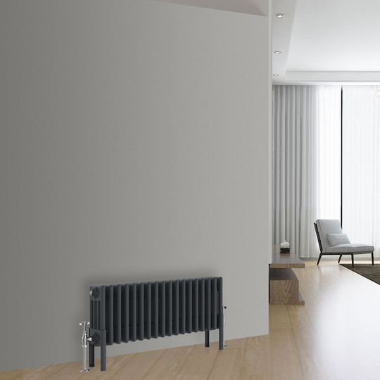 NRG - Traditional Cast Iron Style Radiator Anthracite Central Heating Rads Horizontal 4 Column 300x830mm
