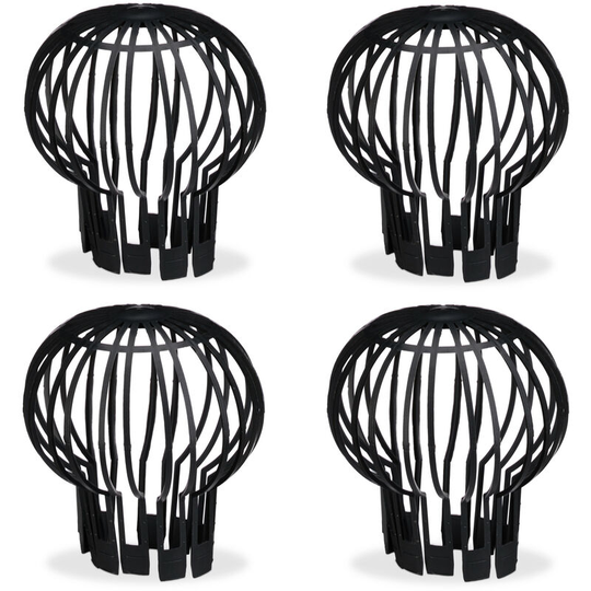 Relaxdays - 4-Piece Set Roof Gutter Balloon Guard Filters, Plastic Downpipe Stops Leaf Drains, Rainwater Discharge