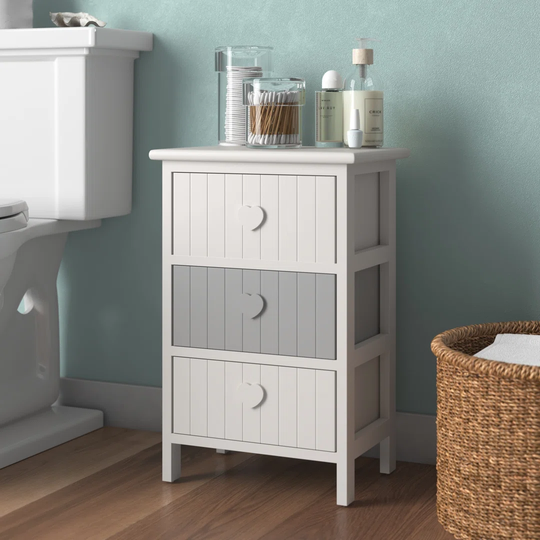 Erebus 37Cm W x 57Cm H x 27Cm D Solid Wood Free-Standing Bathroom Shelves
