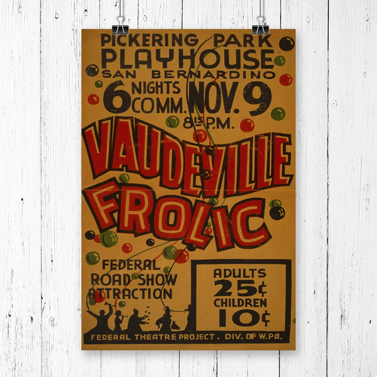 'Vintage WPA Vaudeville Frolic' Vintage Advertisement