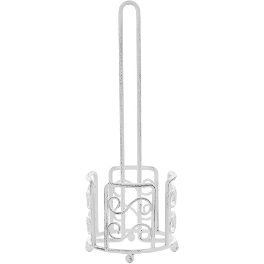 Vintage Metal Toilet Paper Stand Holder 41 cm Bathroom Accessories White Mandi - White