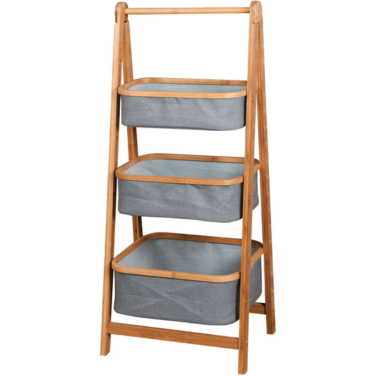Bamboo Bathroom Shelf Standing Shelf 3 Racks 44.5x33x109cm Bamboo Bathroom Storage 3 Tier Bathroom Shelf Freestanding Cabinet Wood Bookcase Kitchen