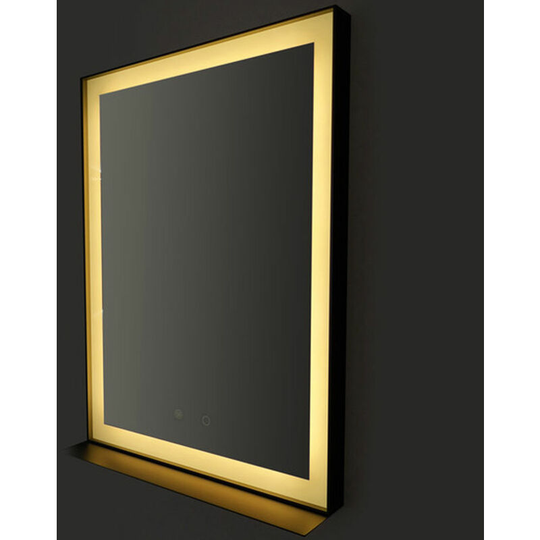 Led Bathroom Mirror with Demister Pad 800mm h x 600mm w - Black - Signature