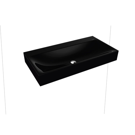 Black Steel Enamel Rectangular Bathroom Sink
