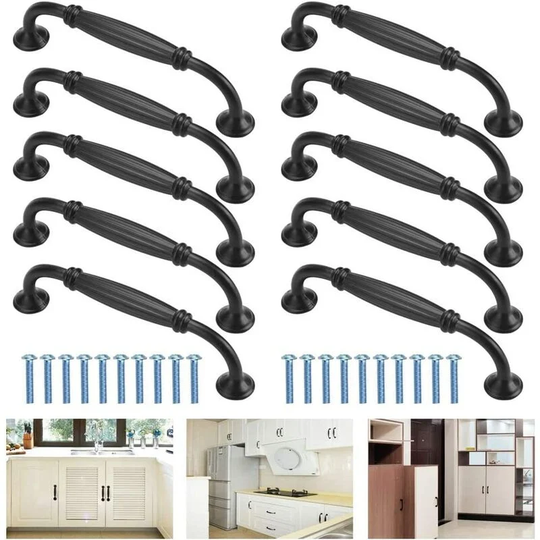 Perlerare - 10 Pieces Aluminum Alloy Cabinet Handles Cabinet Handles with Screws Furniture Handles Rust-resistant Cabinet Door Handles for Drawer
