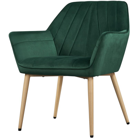 Velvet Tufted Accent Chair Armchair,Green - green - Yaheetech