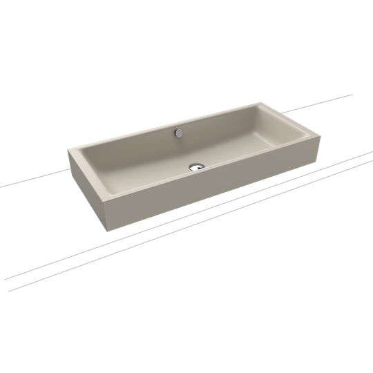 Warm Grey Steel Enamel Rectangular Countertop Basin Bathroom Sink with Overflow