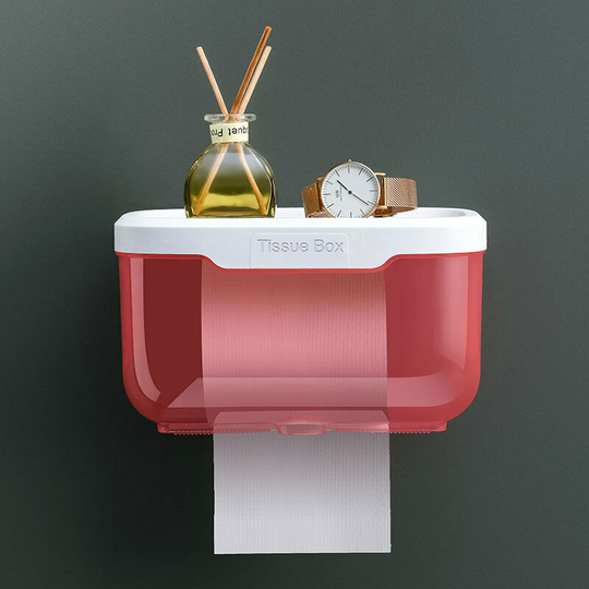 Toilet Paper Holder for Toilet Paper Towel Holder Bathroom Dispenser Storage Box (Pink)
