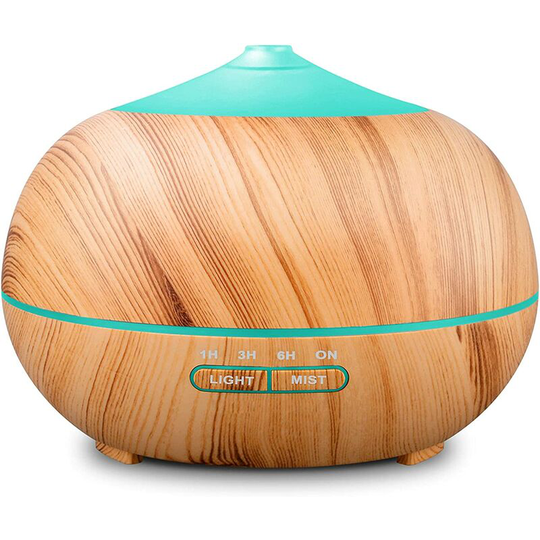 Gift - Aromatherapy Essential Oil Diffuser Humidifier: 400ML Ultrasonic Aromatic Air Vaporizer - Wood Grain Diffusers with 7 Colors led Light Home